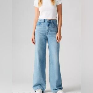 Levi's Cinch Baggy Jeans Woman's High-Rise Straight Leg Light Wash Size 30 x 31